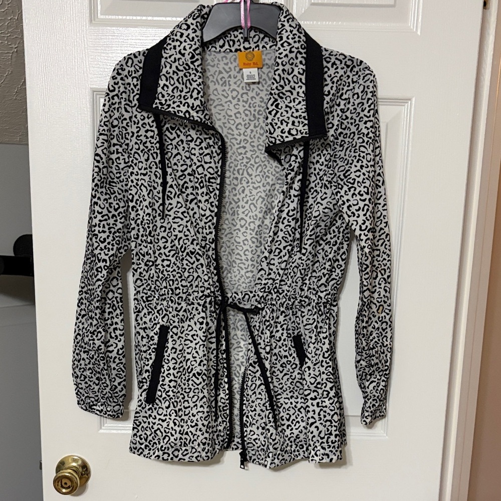 Ruby Rd. Black and White Animal Print Utility Jacket